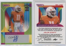 2023 Leaf Vivid Green Prismatic /4 Jalin Hyatt #BA-JH2 Rookie Auto RC