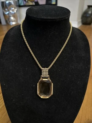 SWAROVSKI Topaz Pendant And Necklace TOPAZ Parvey Crystal Gold Tone - Image 1 of 4