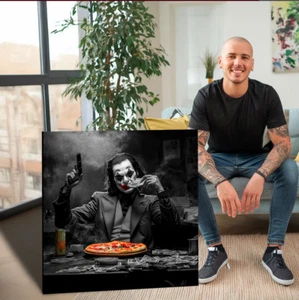 Kunstwerk "Pizza Boy" auf Leinwand oder Acrylglas Comic Art Pop Art Joker - Bild 1 von 5