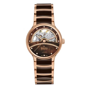 New Rado Centrix Automatic Diamonds OpenHeart Brown Dial Women's Watch R30029942 - Picture 1 of 5