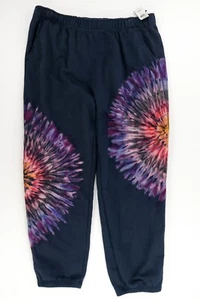 Felpa jogger LL Bean personalizzata tinta a mano blu navy gamba dritta taglia XL 30" - Foto 1 di 7