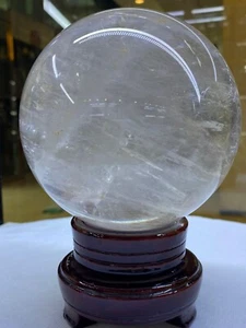 4.56LB Large Natural Clear Quartz Sphere White Crystal Ball Healing + Stand - Bild 1 von 6