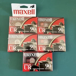 MAXELL UR-90 90 MINUTE NORMAL BIAS AUDIO CASSETTES. 5 (2+ 3) Pack. NEW & SEALED. - Picture 1 of 11