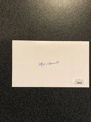 Mel Parnell Signed Autographed 3x5 Index Card JSA COA - Image 1 of 2
