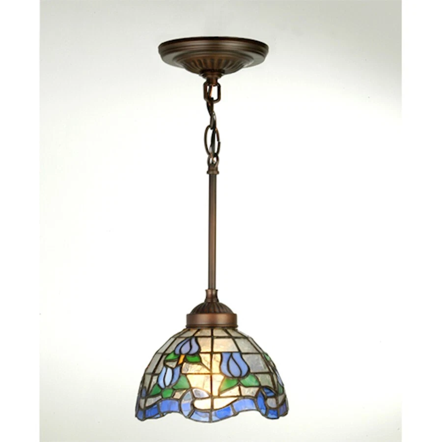 Mini Colgante Roseborder 7"W Meyda Lighting, Verde/Azul/Claro - 23793 Foto 1 de 1