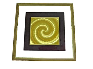 Grabado Oro Op Art Arte Moderno Enmarcado Lámina Grabada Remolino Movimiento Estampado Francia - Imagen 1 de 9