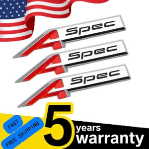 3pcs For Acura Aspec A-Spec Fender Tailgate Trunk Badge Sport Emblem Nameplate - Foto 1 di 6