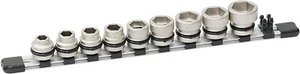 TONE 1/2" 6pt 10-24mm Short Impact Socket Set with Holder HNV409SS 9 Tools JAPAN - Picture 1 of 3