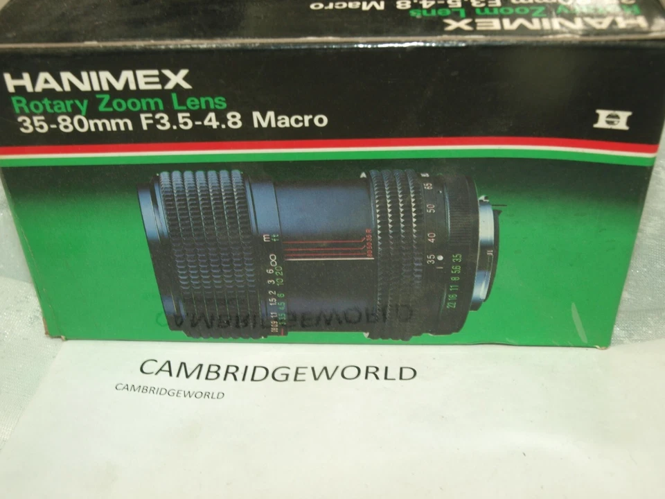 35-80mm HANIMEX F3.5-4.8 NEW  MACRO ZOOM LENS for CANON FD MOUNT CAMERAS - Image 1 of 1