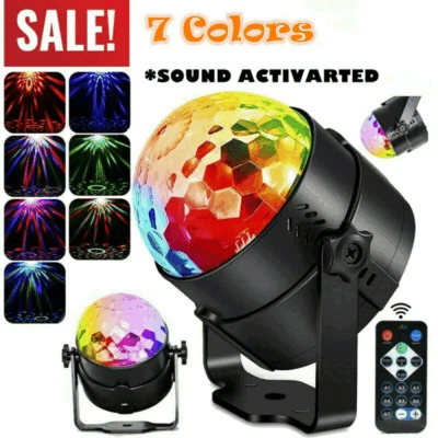 Disco Party Lights LED Stage Ball Lights Club KTV Strobe DJ Sound Activated - Image 1 of 4