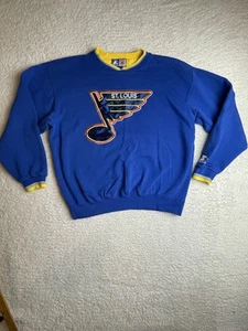 Sudadera De Colección Años 90 NHL St. Louis Azul Cuello Redondo Starter Cosida Talla Grande - Imagen 1 de 11