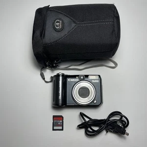 Canon PowerShot A640 10.0MP Digital Camera Flip Screen Tested + SD Card, Case - Picture 1 of 24