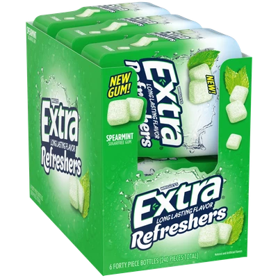 Wrigley's Extra Refreshers Spearmint 咀嚼口香糖 (6 件装) — 第 1/3 张图片
