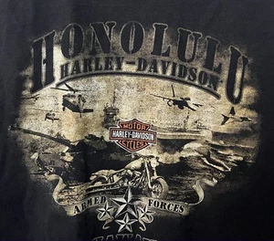 Harley Davidson T Shirt Black Extra Large XL Honolulu Hawaii - Picture 1 of 4