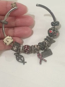 Michael Anthony MA Sterling Silver 925 Italy 9 Charms Cuff  7” Long - Picture 1 of 24