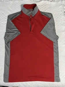 Cutter & Buck Golf Shirt DryTec Men’s Medium Short Sleeve Red & Gray Preowned - Picture 1 of 6