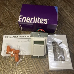 Enerlites Digital In-Wall Programmable Timer Switch HET01-C White w/ 8HR Plug-In - Picture 1 of 3