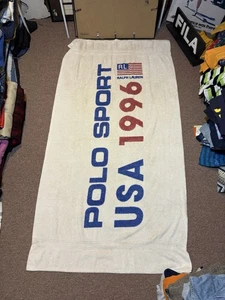 Toalla de playa Polo Sport Ralph Lauren 65 X 34 pulgadas vintage años 90 - Imagen 1 de 7