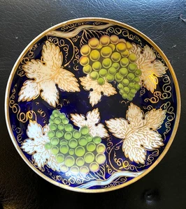 Antique New Hall Porcelain Saucer – Pattern 779 – Cobalt & Gilt Grapes – c1815 - Picture 1 of 7