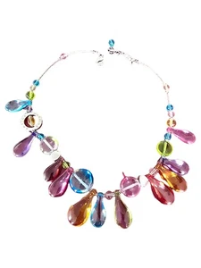 Antica Murrina Halskette Collier Bunt Murano Glas Tropfen Anhänger Damen - Bild 1 von 4