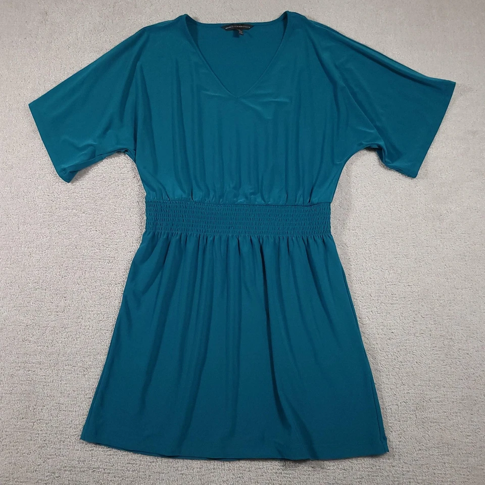 Vestido White House Black Market para mujer grande cintura elástica manga corta cuello en V Foto 1 de 4