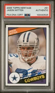 2005 Topps Heritage #51 Jason Witten On Card Auto Dallas Cowboys PSA Authentic - Picture 1 of 2
