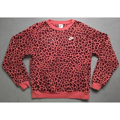 Nike Ropa Deportiva Mujer Pequeña Gran Tamaño Cuello Redondo Polar Sudadera Leopardo Animal  Foto 1 de 4