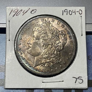 Colección de monedas tonificadas dólar Morgan de plata O 1904 - Imagen 1 de 8