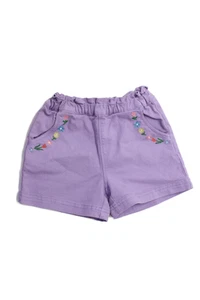 Mini Boden Girls Cotton Floral Embroidered Detail Shorts Light Purple Size 7 - Picture 1 of 4