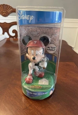 Disney Mickey Mouse MLB Philadelphia Phillies Clean-up Bobblehead Sealed New - Image 1 of 4