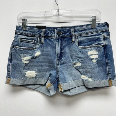 Pantalones Cortos Blank NYC Mujer Azul Denim Tiro Medio The Fulton Roll Up Boyfriend 26 Nuevos Foto 1 de 4