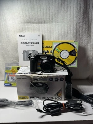 NIKON 5400 Coolpix 5.1MP Digital Camera Black W/Box Complete Tested Working VG👀 - Image 1 of 4