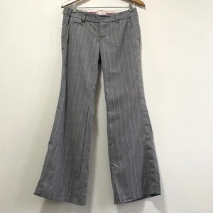 Pantalón American Eagle Mezcla Lana Gris Rayas Pierna Ancha Y2K Talla 6 Cintura Baja - Imagen 1 de 17