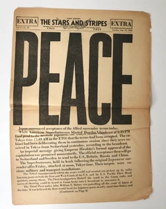 The Stars and Stripes newspaper US Armed Forces 1945 PEACE Paris Edition - Picture 1 of 4