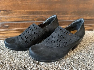 Naot Black Suede Heeled Clog Nubuck Precious Comfort Pump Heel Size 39 8.5 - 9 - Image 1 of 4