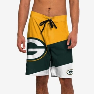 Green Bay Packers FOCO NWT NFL Yellow Green Boardshorts 2XL Swimwear Casual Vaca - Picture 1 of 8