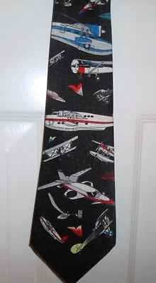 Corbata A. ROGERS "AIRCRAFTS" 1997 Negra Roja Blanca Azul ¡ENVÍO GRATUITO! Foto 1 de 4