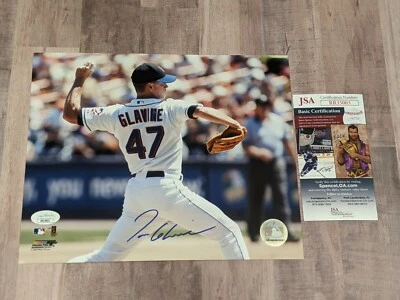 JSA Tom Glavine Signed 8x10 Photo File COA New York Mets Braves HOF CY WS D - Image 1 of 3