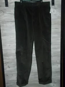 Brooks Brothers Elliot Corduroy Pants NWT 38x34 Olive Cotton Pleated Cuffed - Picture 1 of 3