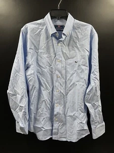 Camisa Seersucker Vineyard Vines Para Hombres Mediana Calce Clásico Ballena Abotonada a Cuadros - Imagen 1 de 6