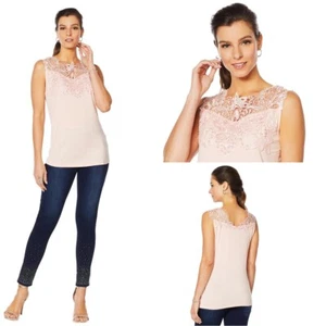 Joan Boyce V-Neck Lace Tank Top (654144A-K-3) - Picture 1 of 5