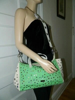 BCBGGirls CANVAS STUDDED CROSSBODY HANDBAG PURSE - Изображение 1 из 4