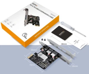 IDSONIX - Carte contrôleur PCI-E (2 ports USB 3.0 Type-A + 1 port USB-C) - NEUF - Imagen 1 de 3