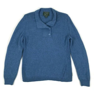 Woolrich Cotton Knit Sweater Women's Medium Blue Long Sleeve Pullover Outdoor - Picture 1 of 9