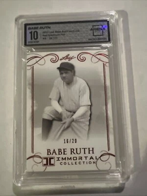 2017 Leaf Babe Ruth #8 Immortal Collection RED FOIL Babe Ruth /20 ARENA CLUB 10 - Image 1 of 4