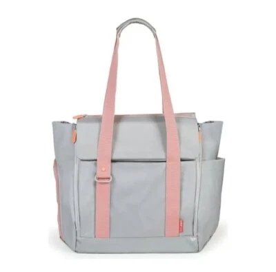 Skip Hop Fit All-Access Diaper Tote, Large Platinum/Coral-USED / GREAT CONDITION - Image 1 of 4