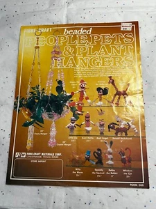 Bead Crafts Instruction Brochure Pot Hangers, People, Pets, Vintage 6 pages - Picture 1 of 7