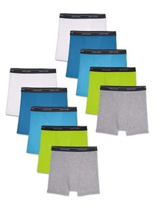 Fruit of the Loom Boys' Cotton Boxer Briefs, 10 Pack, Sizes S-XL - Picture 1 of 4