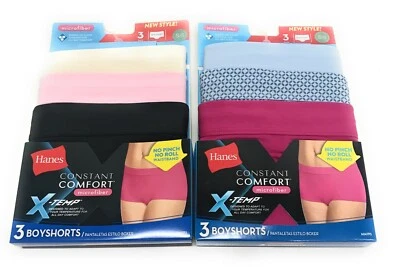Pantalones cortos para niño Hanes - Constant Comfort X-Temp punto liso para mujer talla 5/S (paquete de 2) Foto 1 de 3