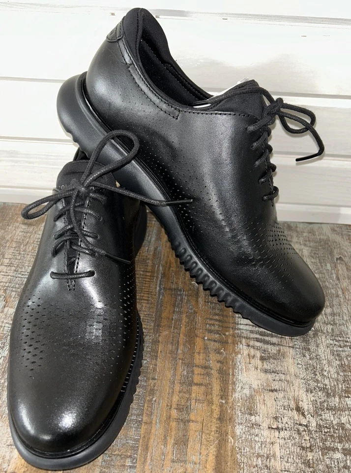 Cole Haan Zerogrand 2 Lined Laser Black Leather Wingtip Oxford C23832 Size 7